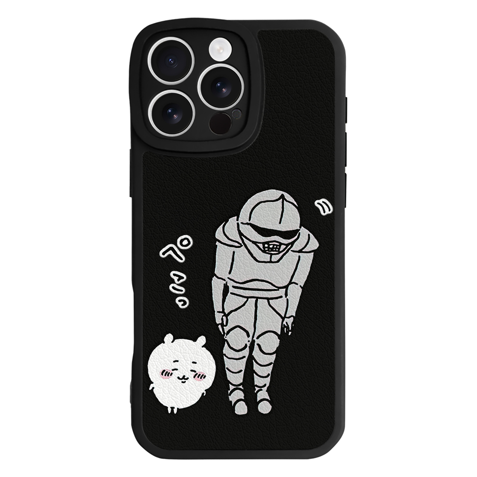 （画像用） ちいかわ 労働の鎧さん Chii-kawa Mr. Armor of Labor 【iPhone 16シリーズ対応】シリコンスマホケース（レザー調） 材質：シリコン